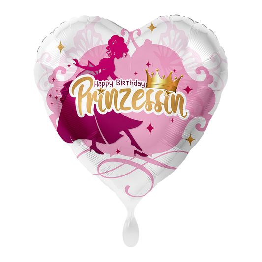 Ballon -Prinzessin Krone  -  ø43cm - Herz