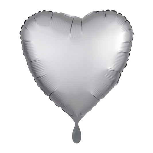 Ballon - Metallic silver-  ø43cm - Herz