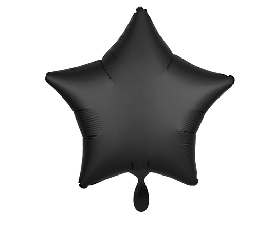 Ballon - Silk Lustre Schwarz -  ø43cm - Stern