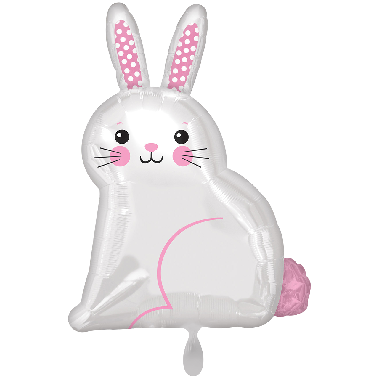 Der süße Folienballon im Form eines Häschen ist perfekt. Mit kleinen süßen rosa&nbsp;Akzenten.  Ein toller Tierballon - perfekt als Geschenk für jedes Kind.&nbsp;  Mit dem Automatikschließventil kann der Ballon mit Helium oder Luft gefüllt werden.