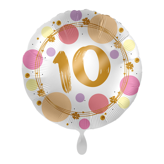 Folienballon - 43cm - 10 Jahre - Geburtstag - Mädchen