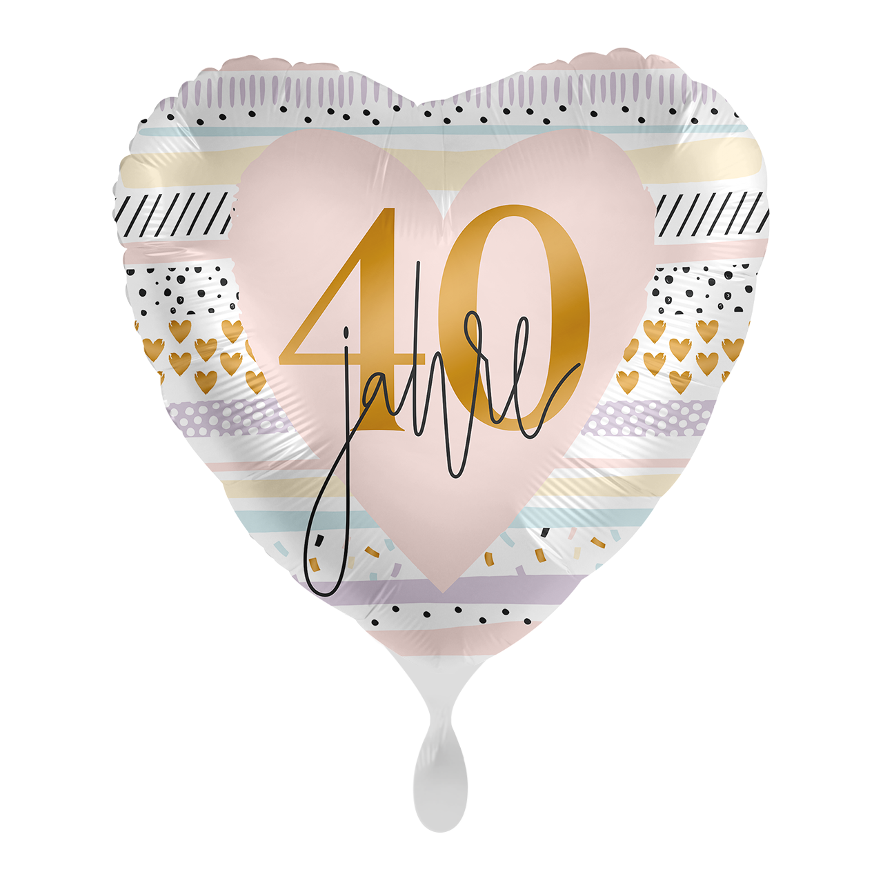 Folienballon - 43cm - 40 Jahre - Glückwunsch - Geburtstag - Heliumfüllung 