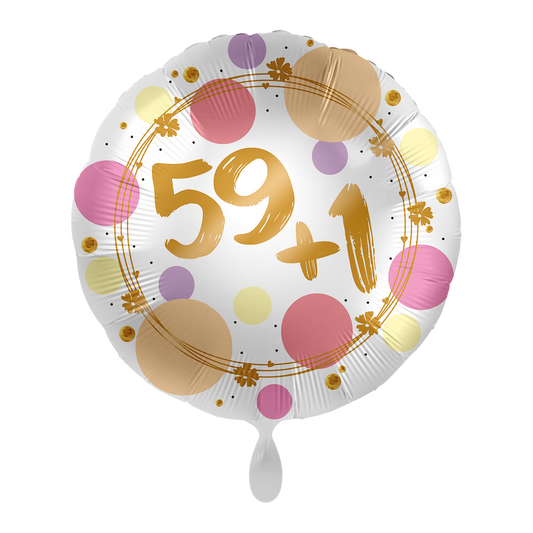 Folienballon - 43cm - 59+1 - 60. Geburtstag - Lustiger Ballon