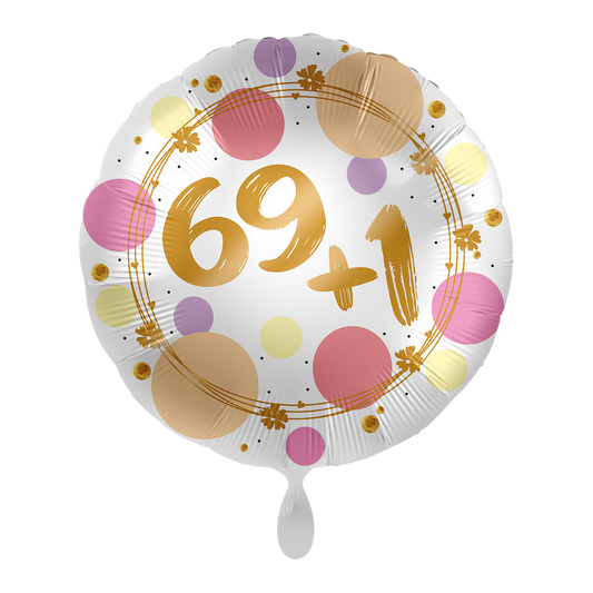 Folienballon - 43cm - 69+1 - 70. Geburtstag - Lustiger Ballon zum 70. 