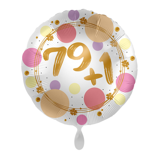 Folienballon - 43cm - 79+1 - Runder Geburtstag - 80. - Lustiger Ballon 