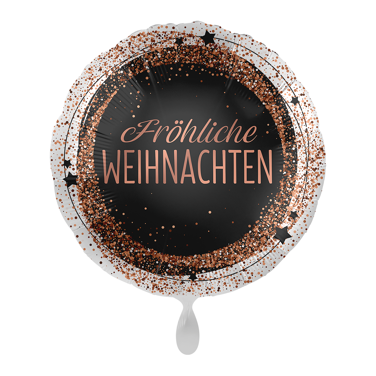 Folienballon - Fröhliche Weihnachten - Rosegold - 43cm - Helium/Luftfüllung