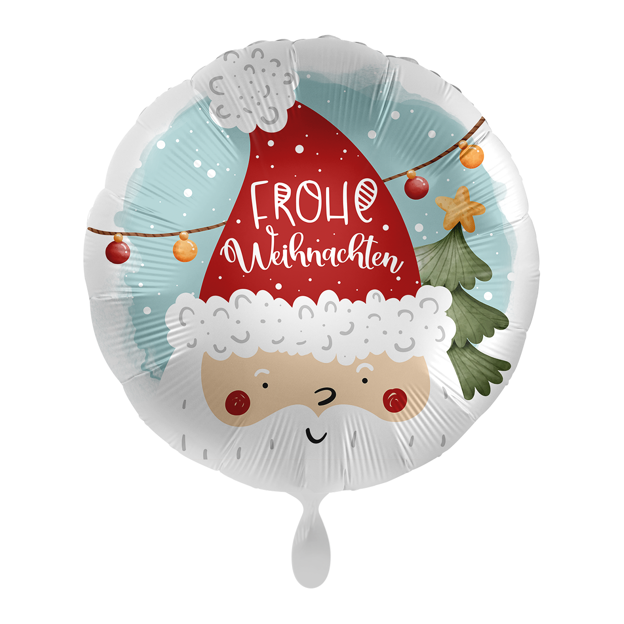 Folienballon - Frohe Weihnachten - 43cm - Weihnachtsmann - Helium /luftfüllung
