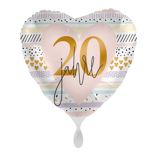 Folienballon - Herz - 43cm - Heliumballon - 20 Jahre 