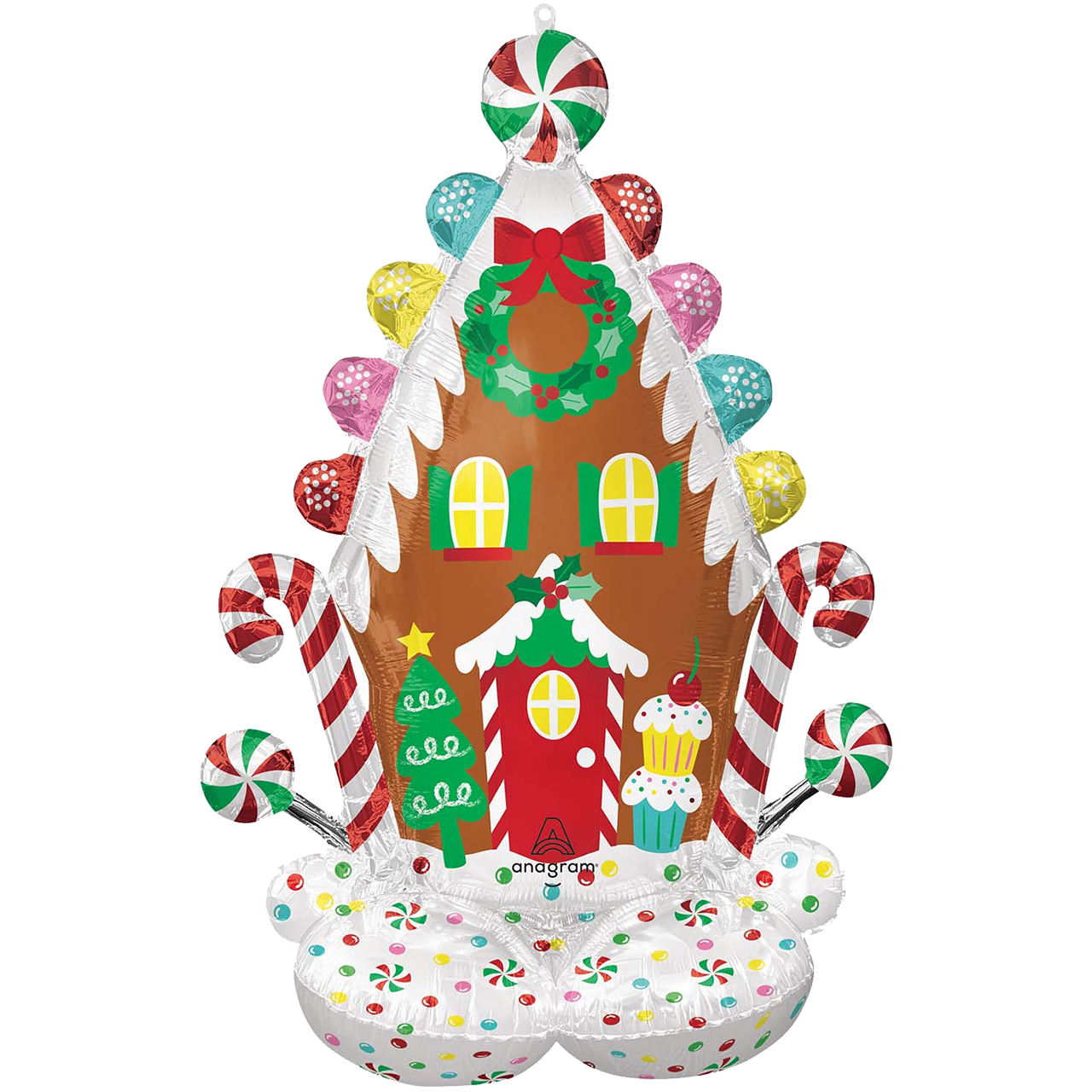 Folienballon - Lebkuchenhaus - Stehend - Nur Luftfüllung - Wiederverwendbar 