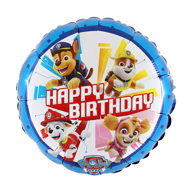 Folienballon - Paw Patrol - Happy Birthday - Geburtstag - Helium / Luftfüllung