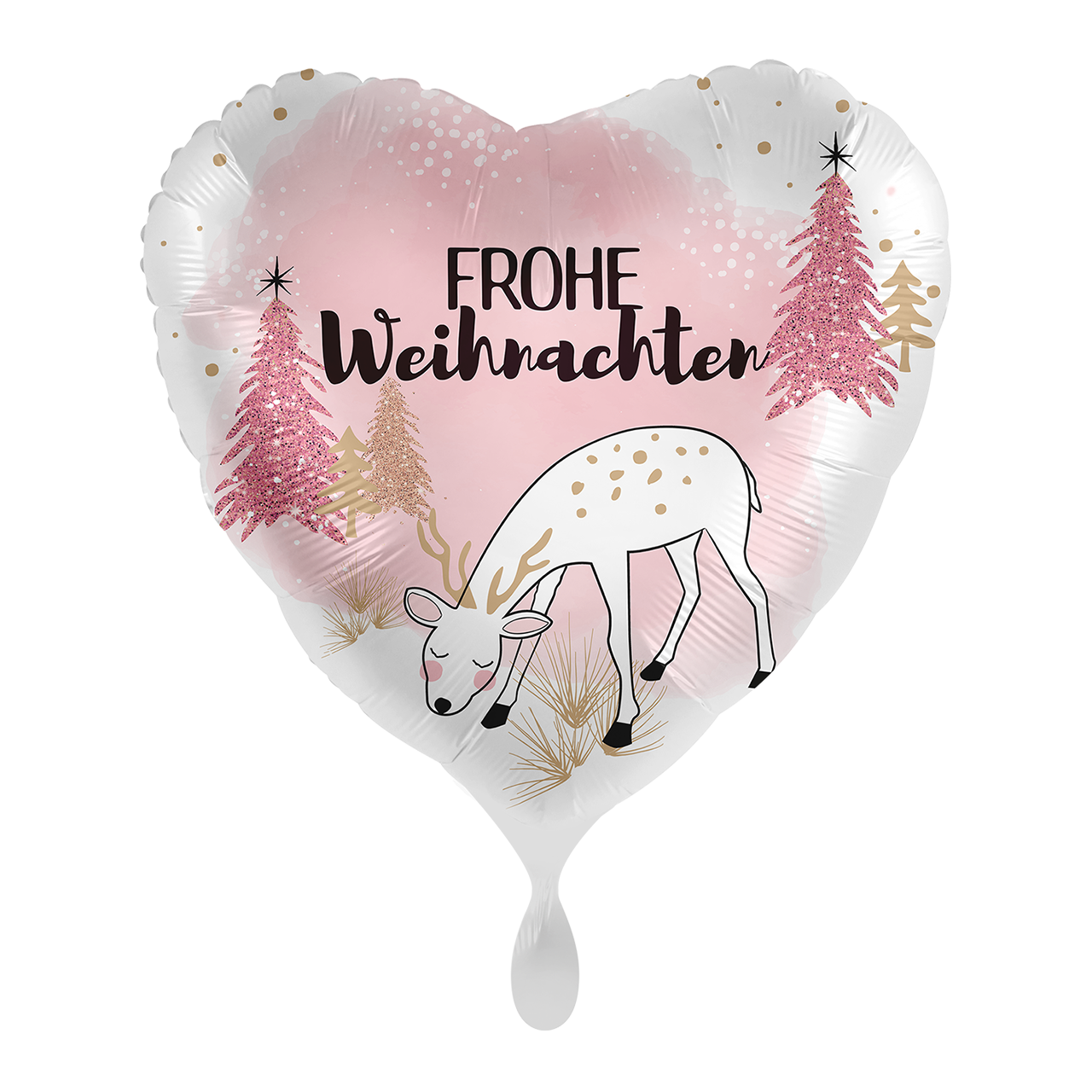 Folienballon - Weihnachten - Frohe Weihnachten - Rentier - 43cm - Helium/ Luftffüllung 