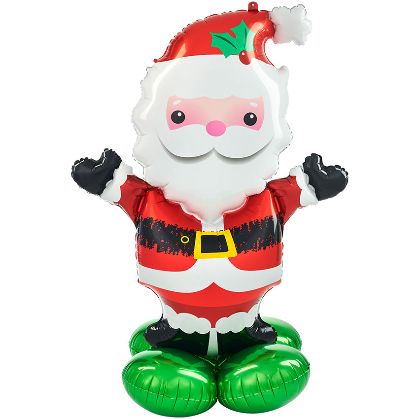 Folienballon - stehend - Weihnachtsmann - 114cm - Nur Luftfüllung - Wiederverwendbar