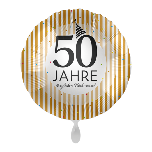 Goldhochzeit Ballon 50 Jahre Hochzeit Dekoration - Folienballon mit Aufschrift 50 Jahre - Herzlichen Glückwunsch