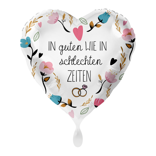 Hochzeit Ballon Geschenk Deko 45cm mit der Aufschrift in Guten wie in schlechten Zeiten. 