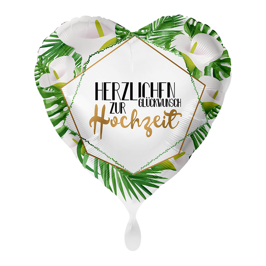 Hochzeit Ballon Geschenk Deko 45cm - Folienballon mit der Aufschrift Herzlichen Glückwunsch zur Hochzeit