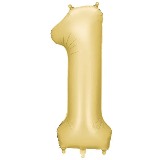 Zahlenballon - Gold satin - Zahl 1 - 86 cm 