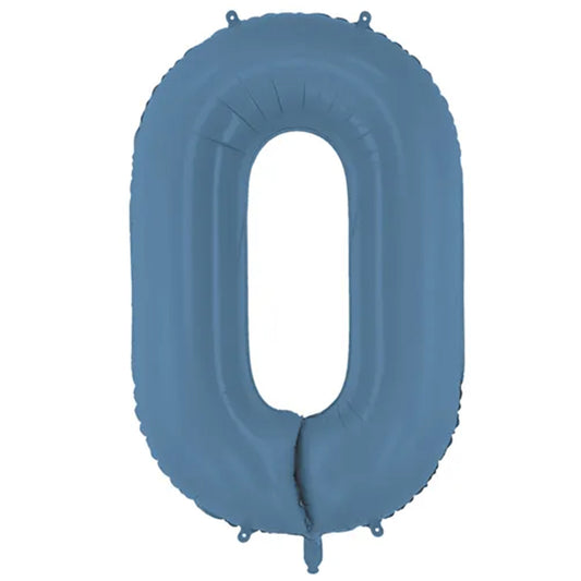 Zahlenballon - Mistery Blau - Zahl 0 - 86 cm