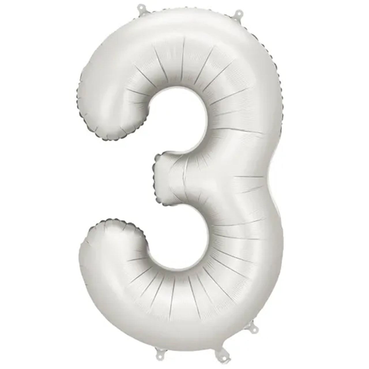 Zahlenballon - Silver satin - Zahl 3 - 86 cm 