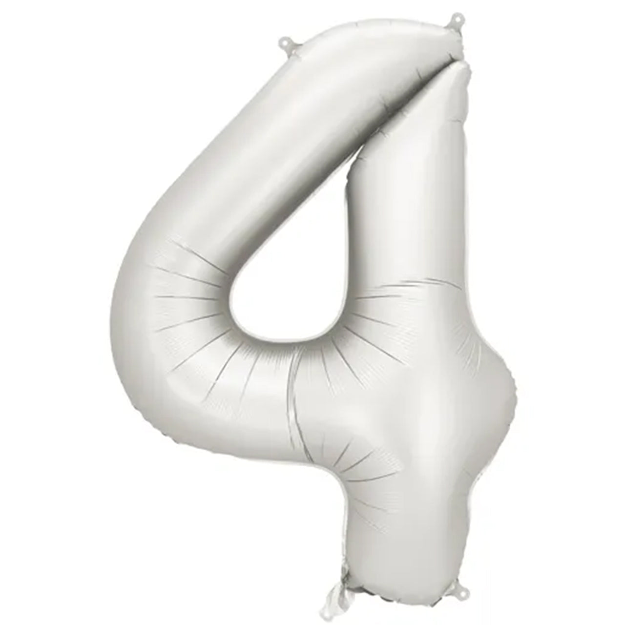 Zahlenballon - Silver satin - Zahl 4 - 86 cm 