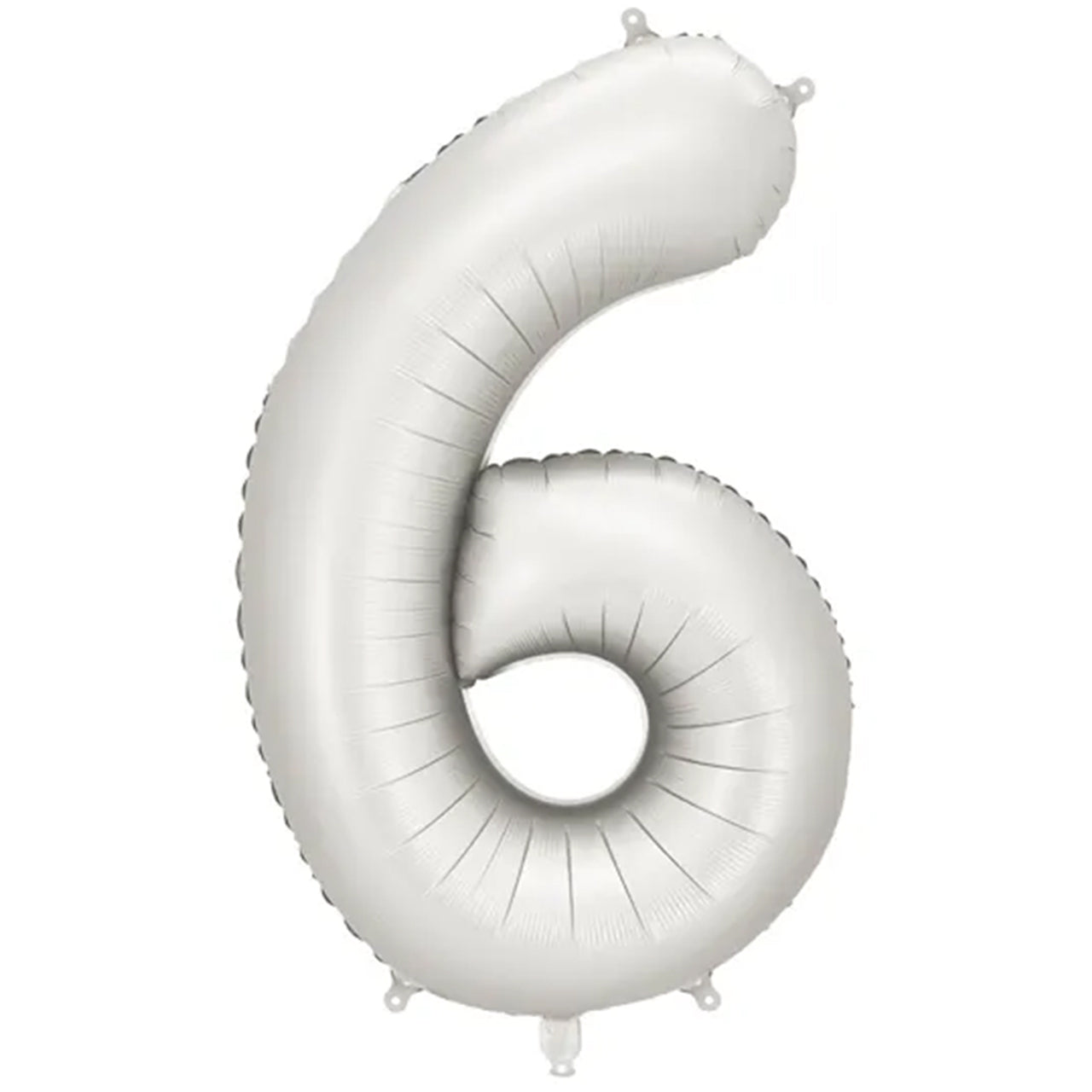 Zahlenballon - Silver satin - Zahl 6 - 86 cm 