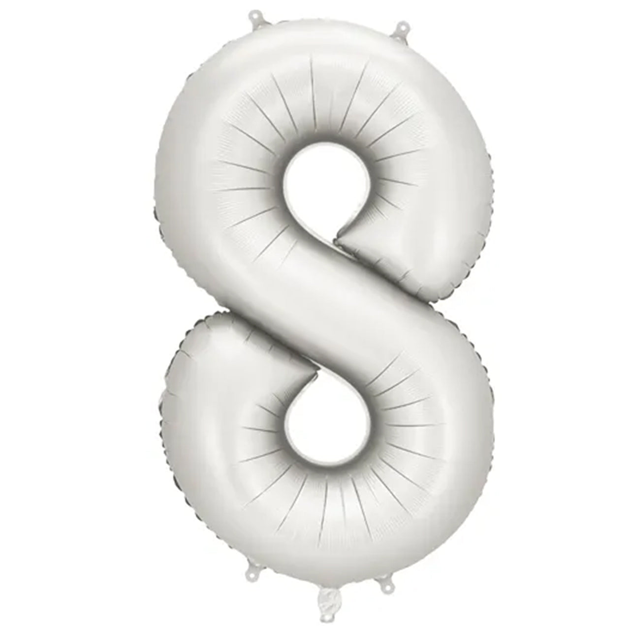 Zahlenballon - Silver satin - Zahl 8 - 86 cm