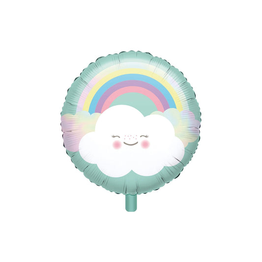 Ballon - Regenbogen mit Wolke  -  ø43cm - Rund