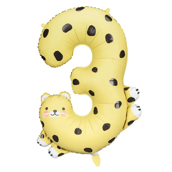 Ballon XXL – Zahl 3 – Leopard
